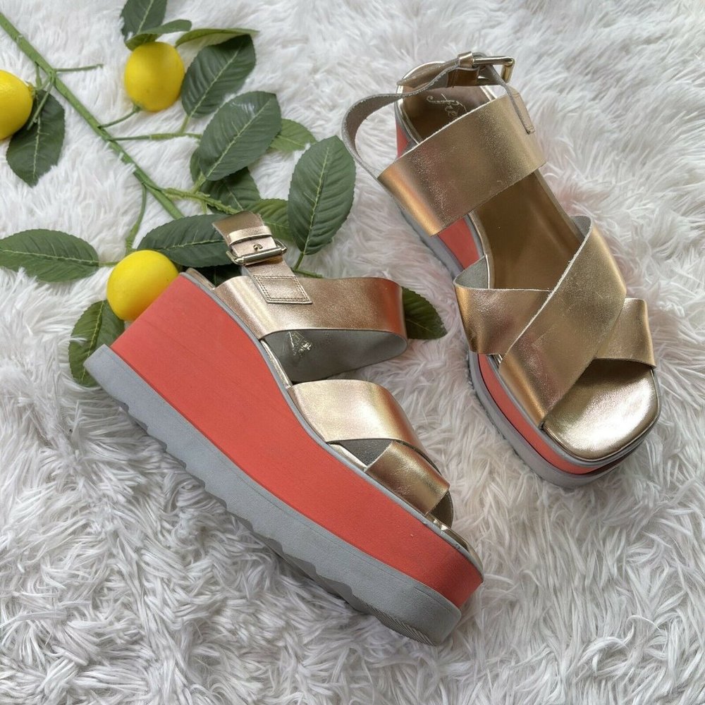 Free People Kate Wedge Platform Chunky Sandals Y2K